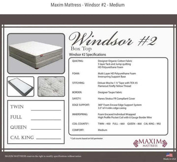 Windmill #2 Taupe Box Top 12" Mattress / Medium - Ornate Home