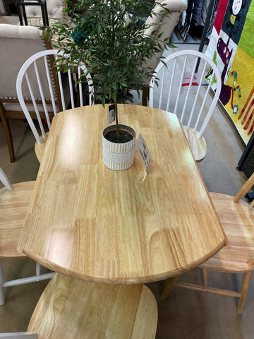 Windsor Natural Brown & White 5pc Drop Leaf Dining Set - Ornate Home