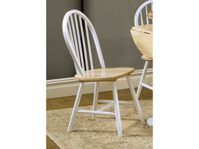 Windsor Natural Brown & White Side Chairs (Set of 4) - Ornate Home