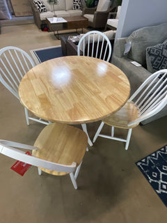 Windsor Natural Brown & White Side Chairs (Set of 4) - Ornate Home