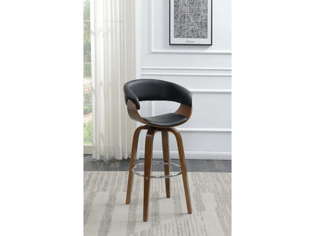 Windwril Walnut & Black Bar Stool - Ornate Home