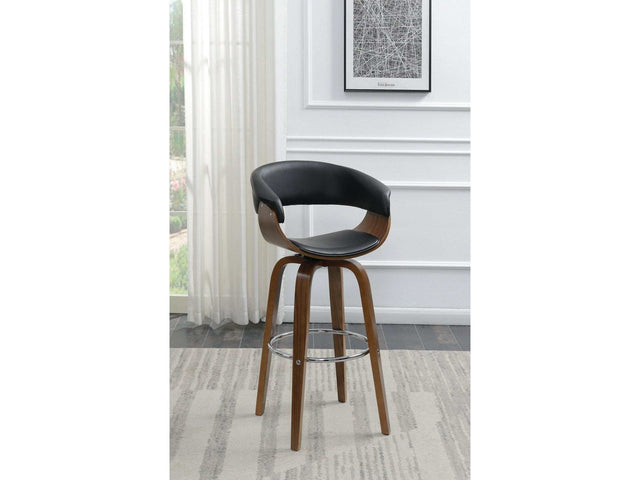 Windwril Walnut & Black Bar Stool - Ornate Home