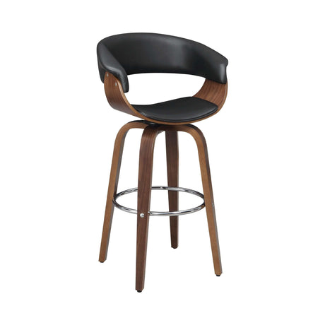 Windwril Walnut & Black Bar Stool - Ornate Home