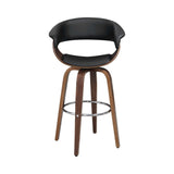 Windwril Walnut & Black Bar Stool - Ornate Home