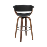 Windwril Walnut & Black Bar Stool - Ornate Home