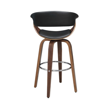 Windwril Walnut & Black Bar Stool - Ornate Home