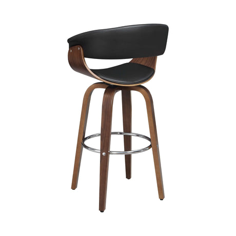 Windwril Walnut & Black Bar Stool - Ornate Home