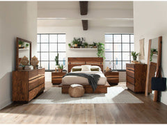 Winslow Smokey Walnut / Coffee Bean California King Bed 5 Pc Set - Ornate Home