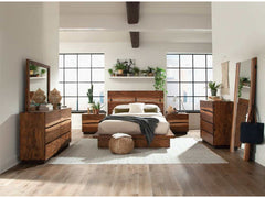 Winslow Smokey Walnut / Coffee Bean Eastern King Bed 4 Pc Set - Ornate Home