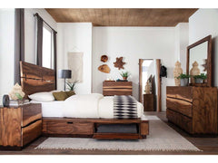 Winslow Smokey Walnut / Coffee Bean Eastern King Bed 4 Pc Set - Ornate Home