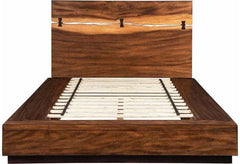 Winslow Smokey Walnut & Coffee Bean Queen Panel Bed w/ Storage - Ornate Home