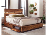 Winslow Smokey Walnut & Coffee Bean Storage Eastern King Bed - Ornate Home