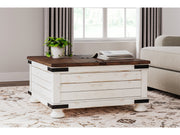 Wystfield White/Brown Cocktail Table with Storage - Ornate Home