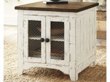 Wystfield White/Brown Rectangular End Table - Ornate Home