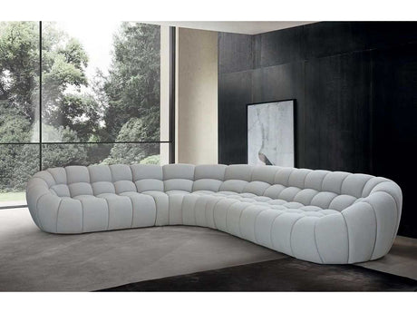 Yolonda Modern Light Gray Curved Sectional Sofa - Ornate Home