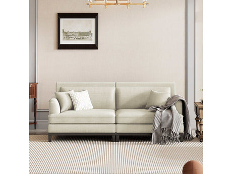 Yosemite Country Style Sofa with Wooden Legs Beige - Ornate Home