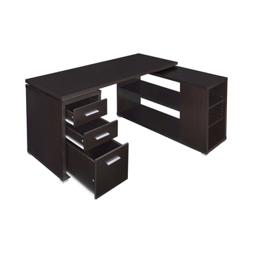 Yvette Cappuccino L Shape Office Desk - Ornate Home
