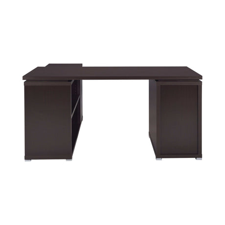 Yvette Cappuccino L Shape Office Desk - Ornate Home