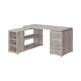 Yvette Grey Driftwood L Shape Office Desk - Ornate Home