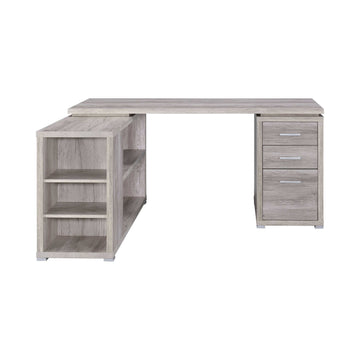 Yvette Grey Driftwood L Shape Office Desk - Ornate Home