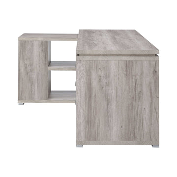 Yvette Grey Driftwood L Shape Office Desk - Ornate Home