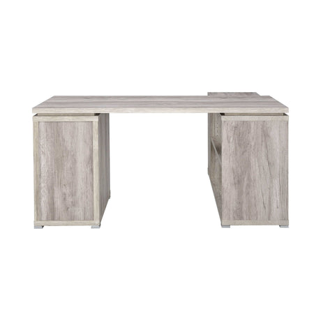 Yvette Grey Driftwood L Shape Office Desk - Ornate Home