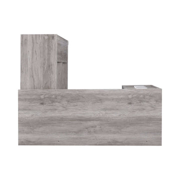 Yvette Grey Driftwood L Shape Office Desk - Ornate Home