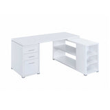 Yvette White L Shape Office Desk - Ornate Home