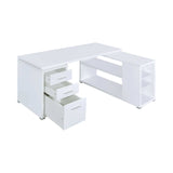 Yvette White L Shape Office Desk - Ornate Home