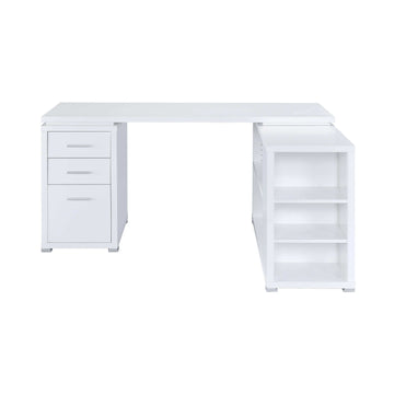 Yvette White L Shape Office Desk - Ornate Home