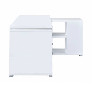 Yvette White L Shape Office Desk - Ornate Home