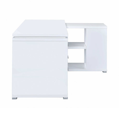 Yvette White L Shape Office Desk - Ornate Home