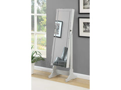 Yvonne Dove Grey Storage Jewelry Cheval Mirror - Ornate Home