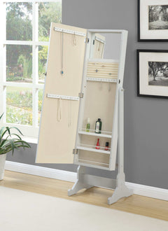 Yvonne Dove Grey Storage Jewelry Cheval Mirror - Ornate Home