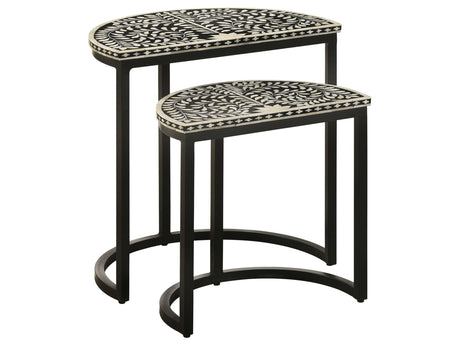 Zakiya Black 2 Pc Nesting Table - Ornate Home