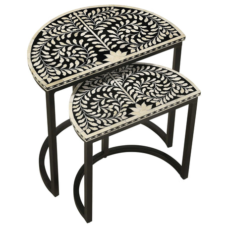 Zakiya Black 2 Pc Nesting Table - Ornate Home