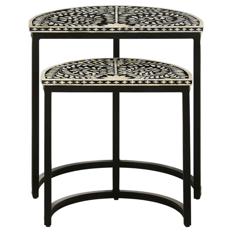 Zakiya Black 2 Pc Nesting Table - Ornate Home