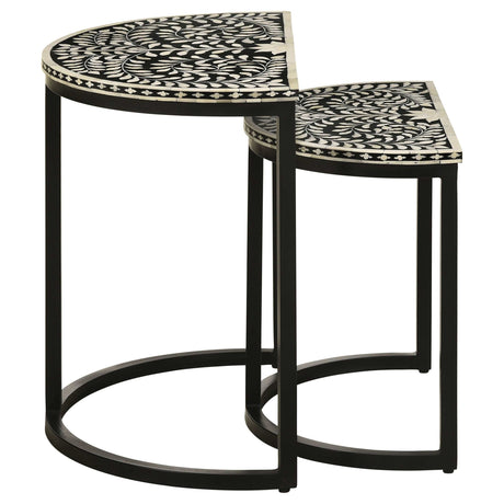 Zakiya Black 2 Pc Nesting Table - Ornate Home