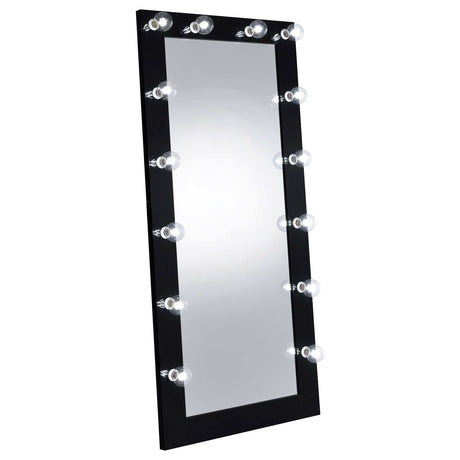 Zayan Black High Gloss Floor Mirror - Ornate Home