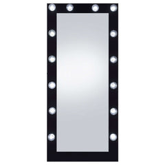 Zayan Black High Gloss Floor Mirror - Ornate Home