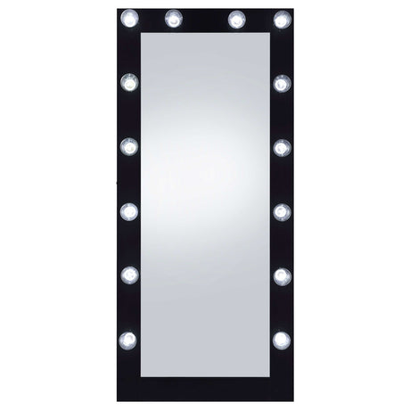 Zayan Black High Gloss Floor Mirror - Ornate Home