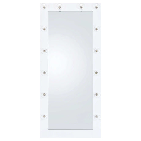 Zayan White High Gloss Floor Mirror - Ornate Home