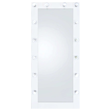 Zayan White High Gloss Floor Mirror - Ornate Home