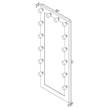 Zayan White High Gloss Floor Mirror - Ornate Home