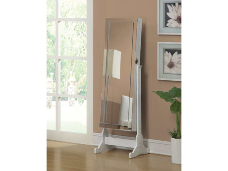 Zayas White Storage Jewelry Cheval Mirror - Ornate Home
