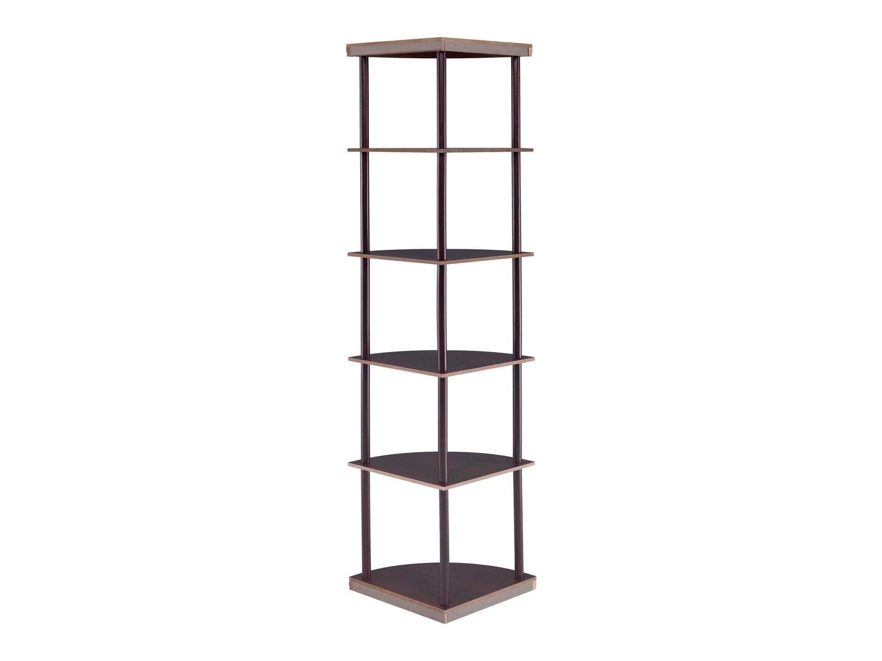 Zayna Cappuccino Corner Bookcase - Ornate Home