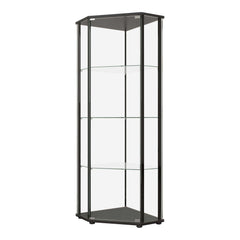 Zenobia Clear & Black Curio Cabinet - Ornate Home