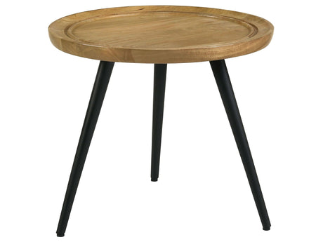 Zoe Natural / Black End Table - Ornate Home