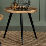 Zoe Natural / Black End Table - Ornate Home
