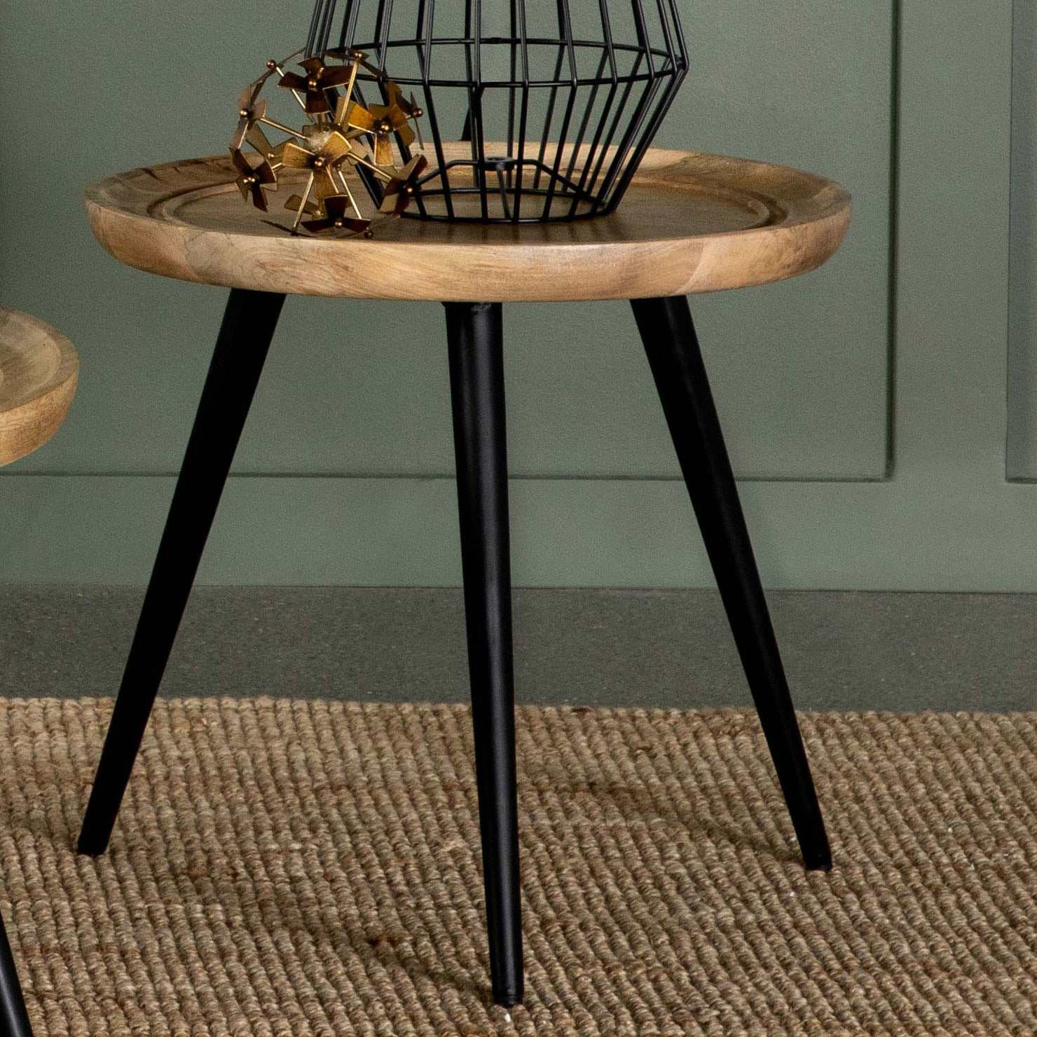Zoe Natural / Black End Table - Ornate Home